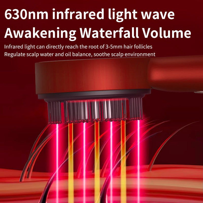 brosse electrique massante lumière rouge et réservoir distributeur d'huile AURAYU
