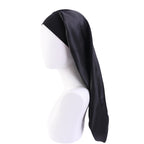 Bonnet de nuit en satin pour cheveux longs