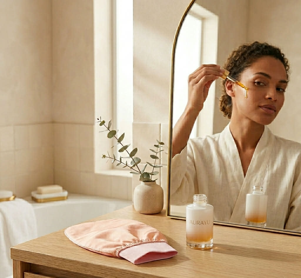 Gant Exfoliant + Guides Sérum "Élixir Lumière & Élixir Jeunesse" Offerts