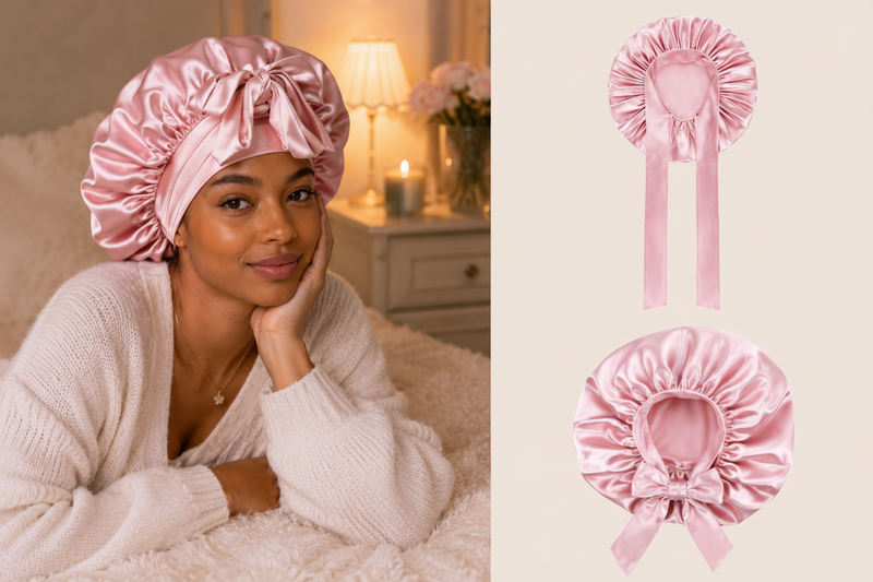 Bonnet de nuit en satin ajustable