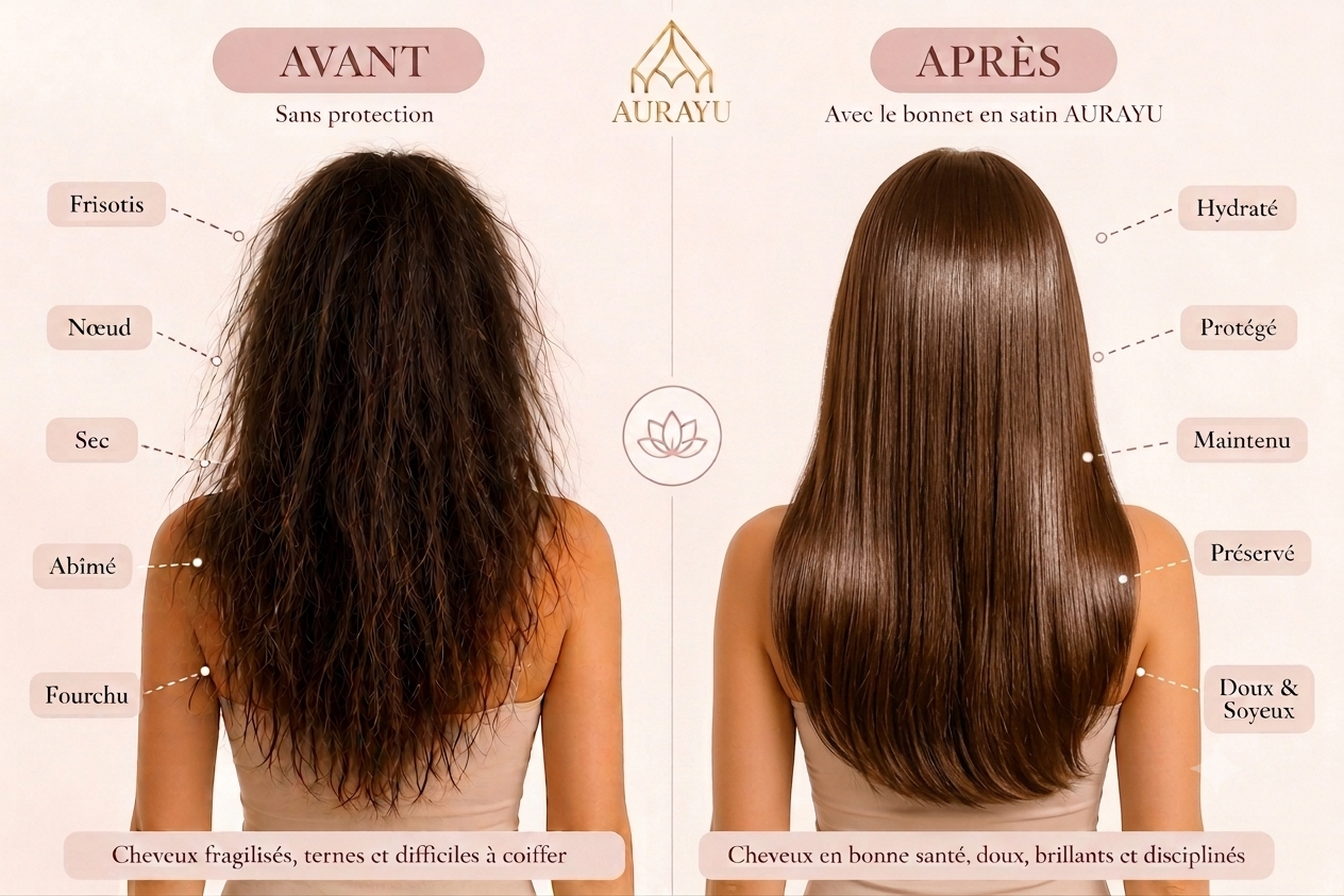Bonnet de nuit en satin réglable