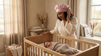 Bonnet de nuit en satin à bandeau élastique