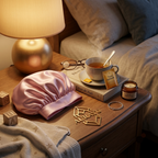 Bonnet de nuit en satin à bandeau élastique