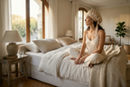 Bonnet de nuit en satin ajustable