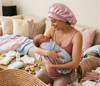 Bonnet de nuit en satin à bandeau élastique