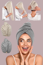 serviette en microfibre pour cheveux AURAYU sechage rapide - anti frisottis