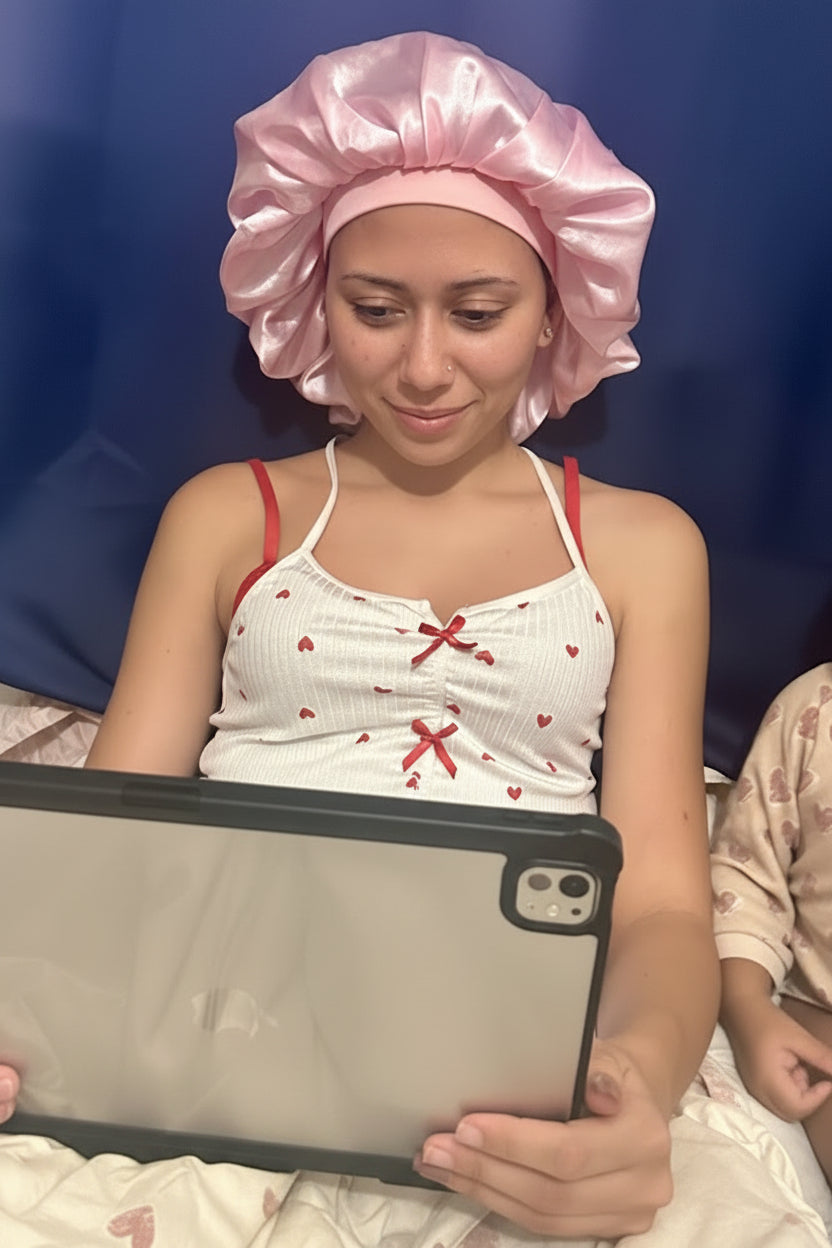 Bonnet de nuit en satin AURAYU