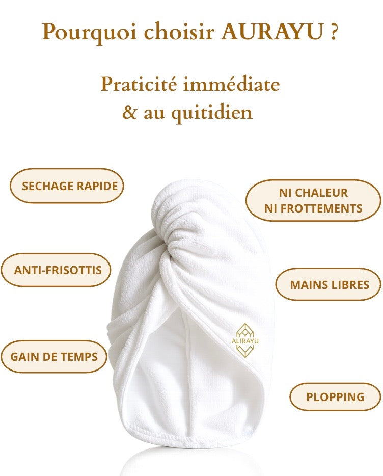 serviette microfibre cheveux AURAYU bienfaits