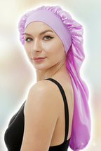bonnet de nuit en satin cheveux longs AURAYU