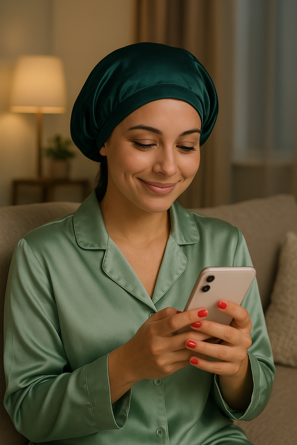 bonnet de nuit en satin AURAYU